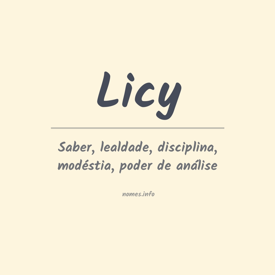 Significado do nome Licy