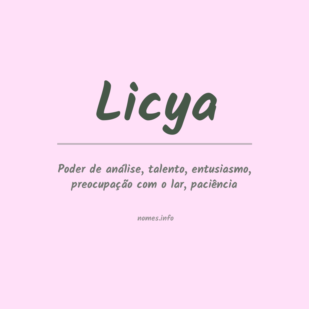 Significado do nome Licya