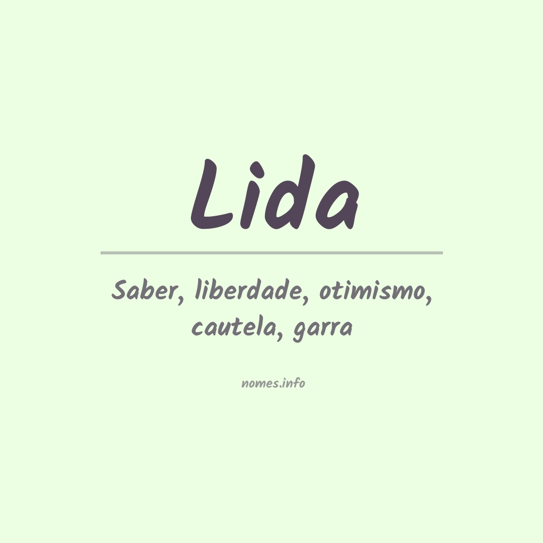 Significado do nome Lida