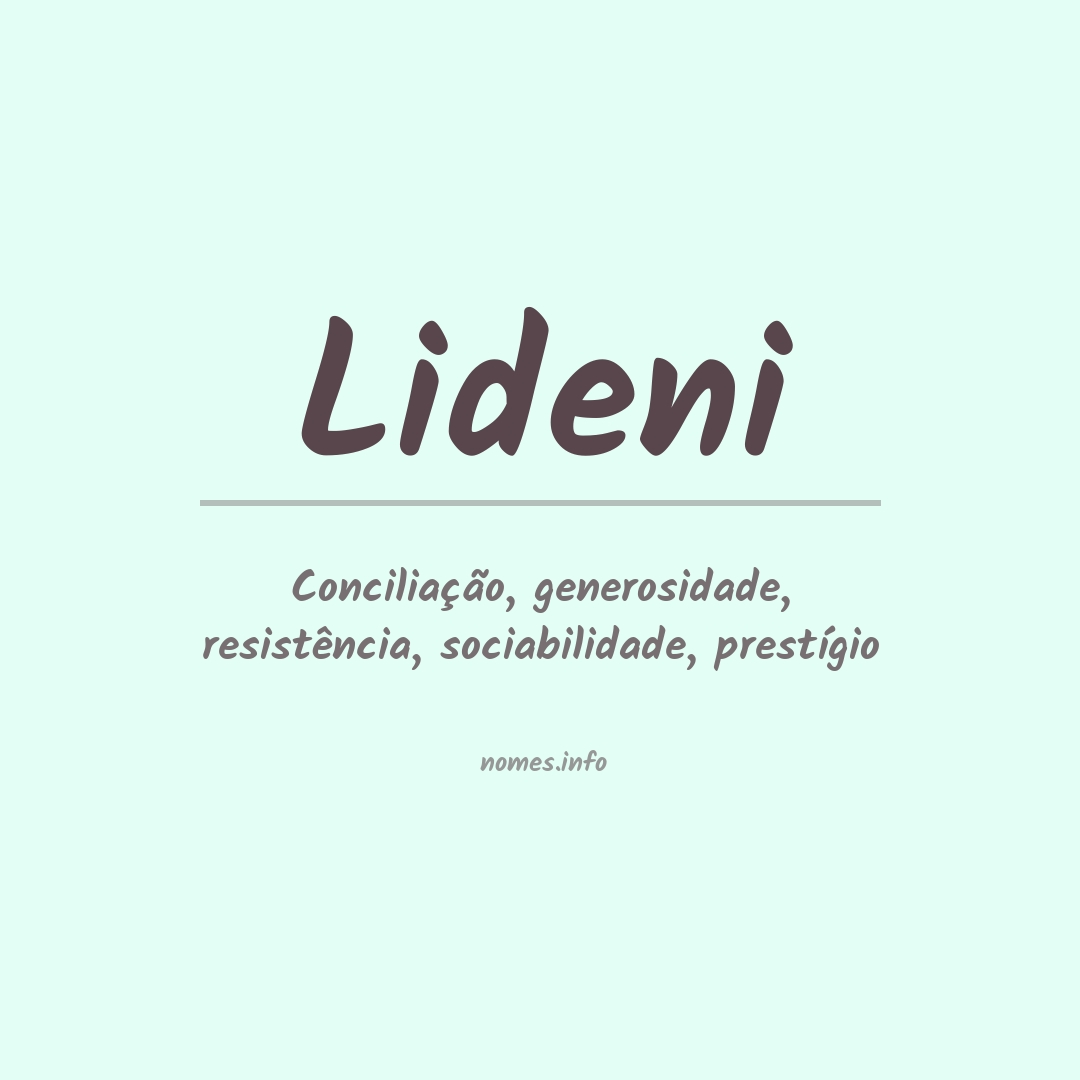 Significado do nome Lideni