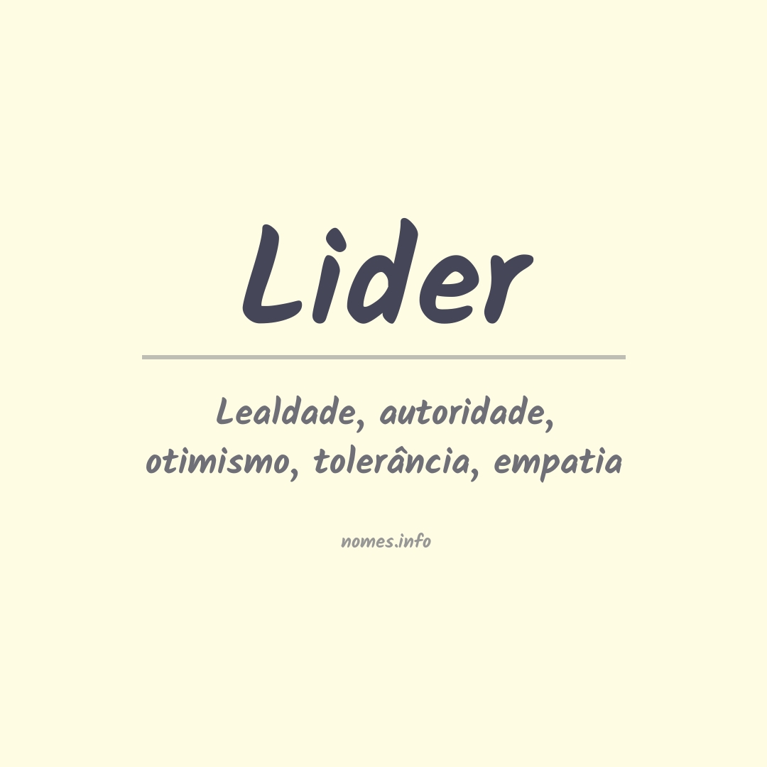 Significado do nome Lider