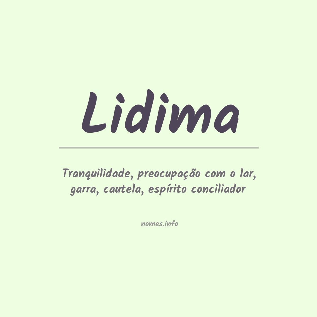 Significado do nome Lidima