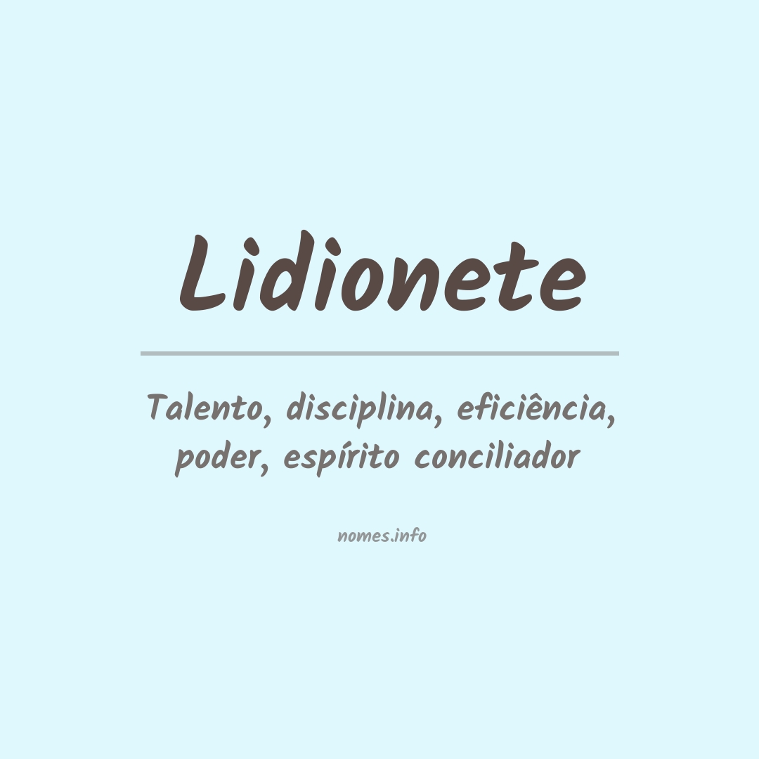 Significado do nome Lidionete