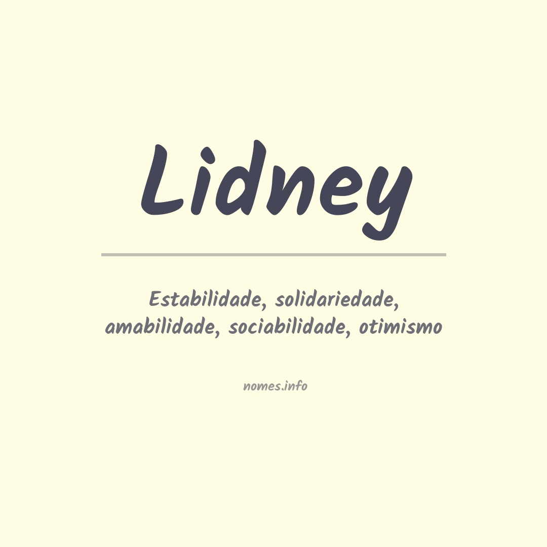 Significado do nome Lidney