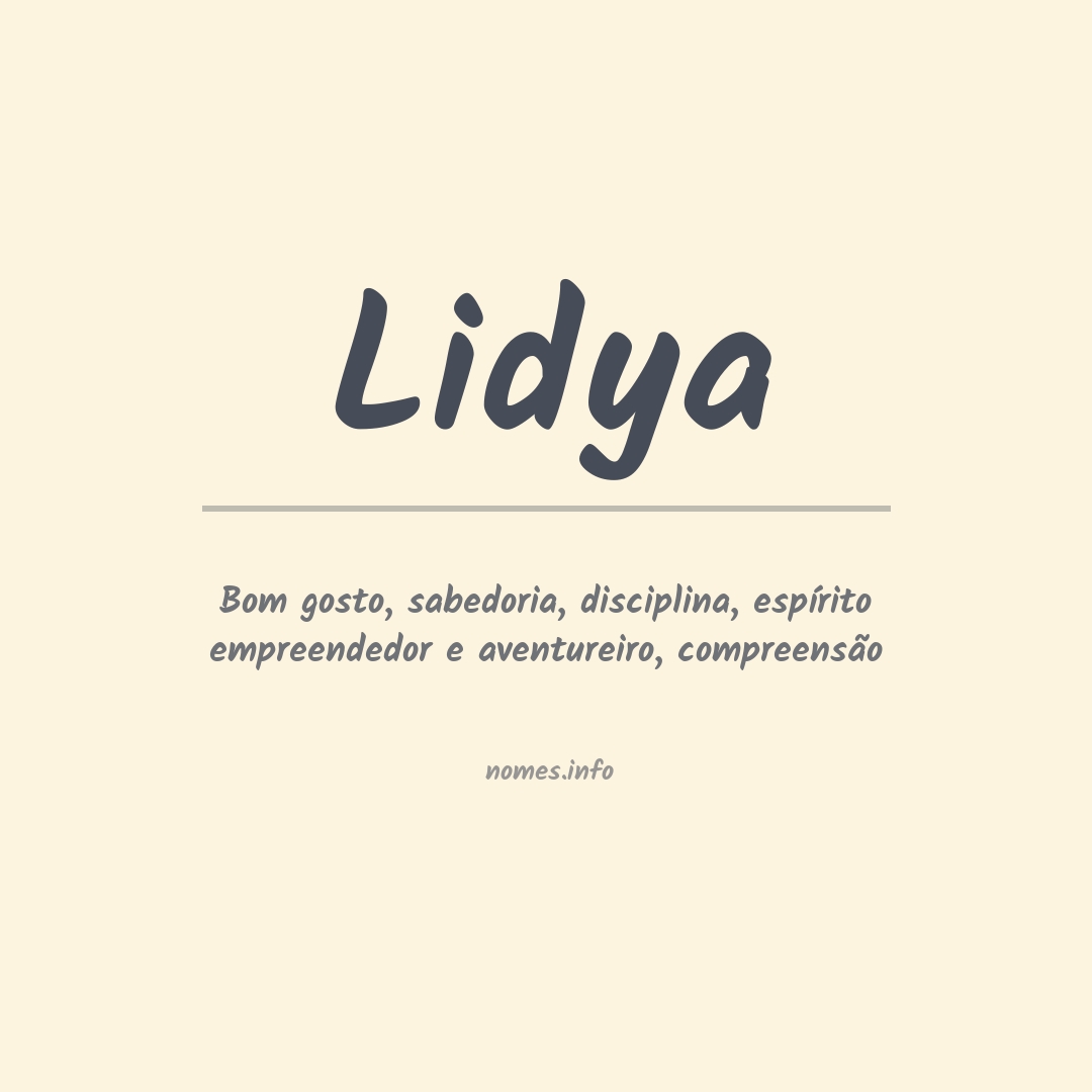 Significado do nome Lidya