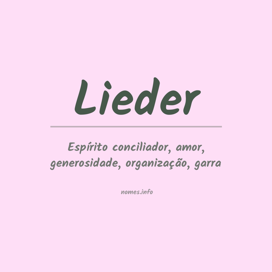 Significado do nome Lieder