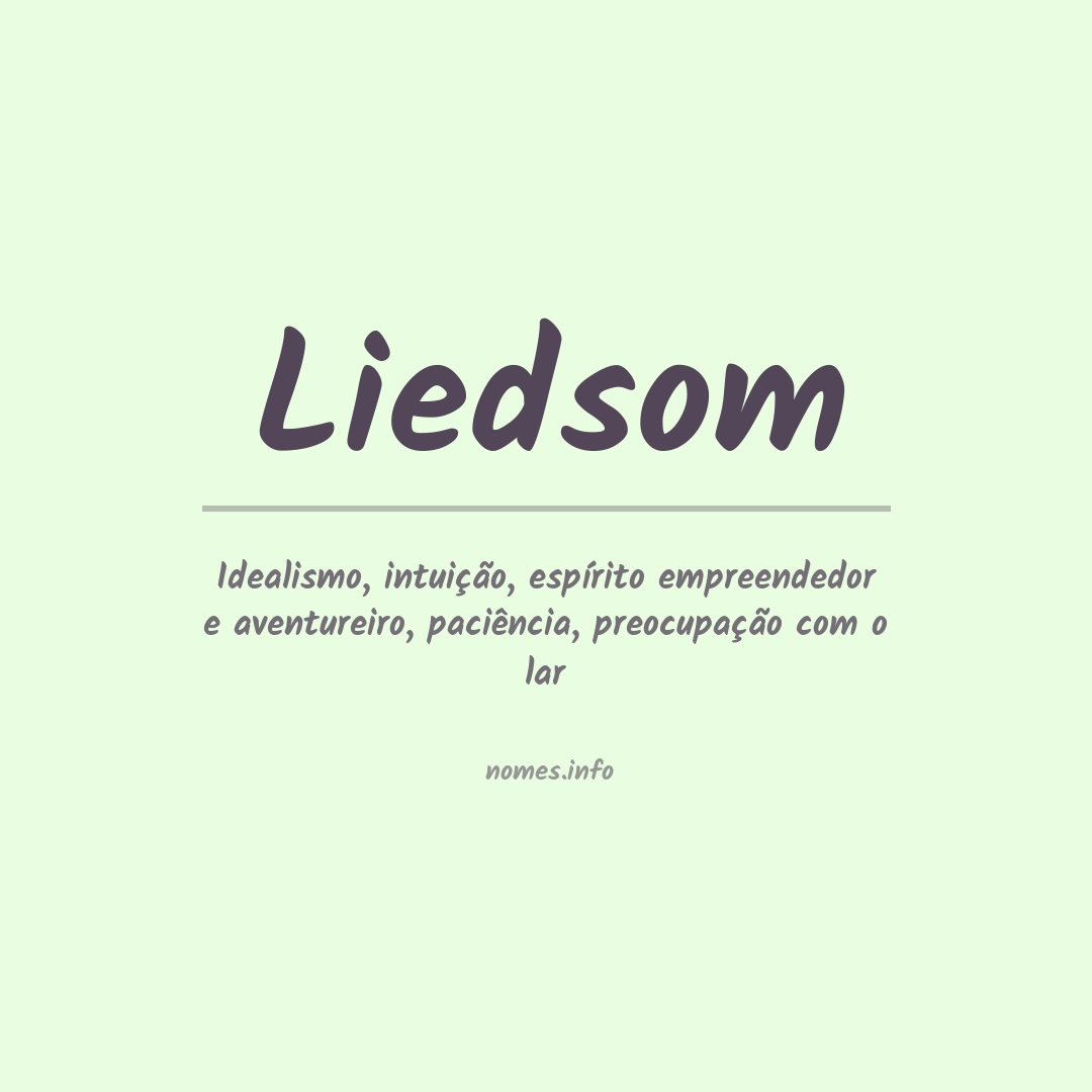 Significado do nome Liedsom