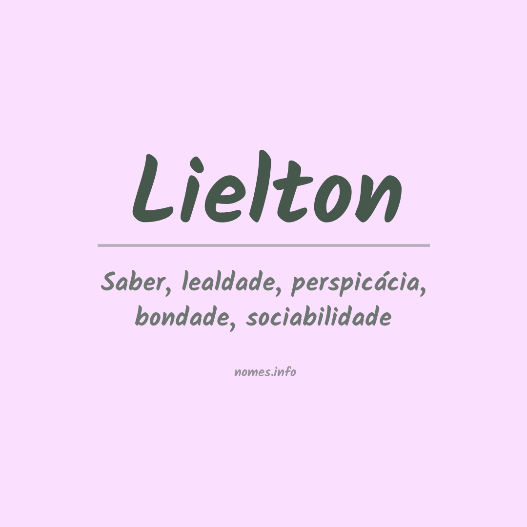 Significado do nome Lielton