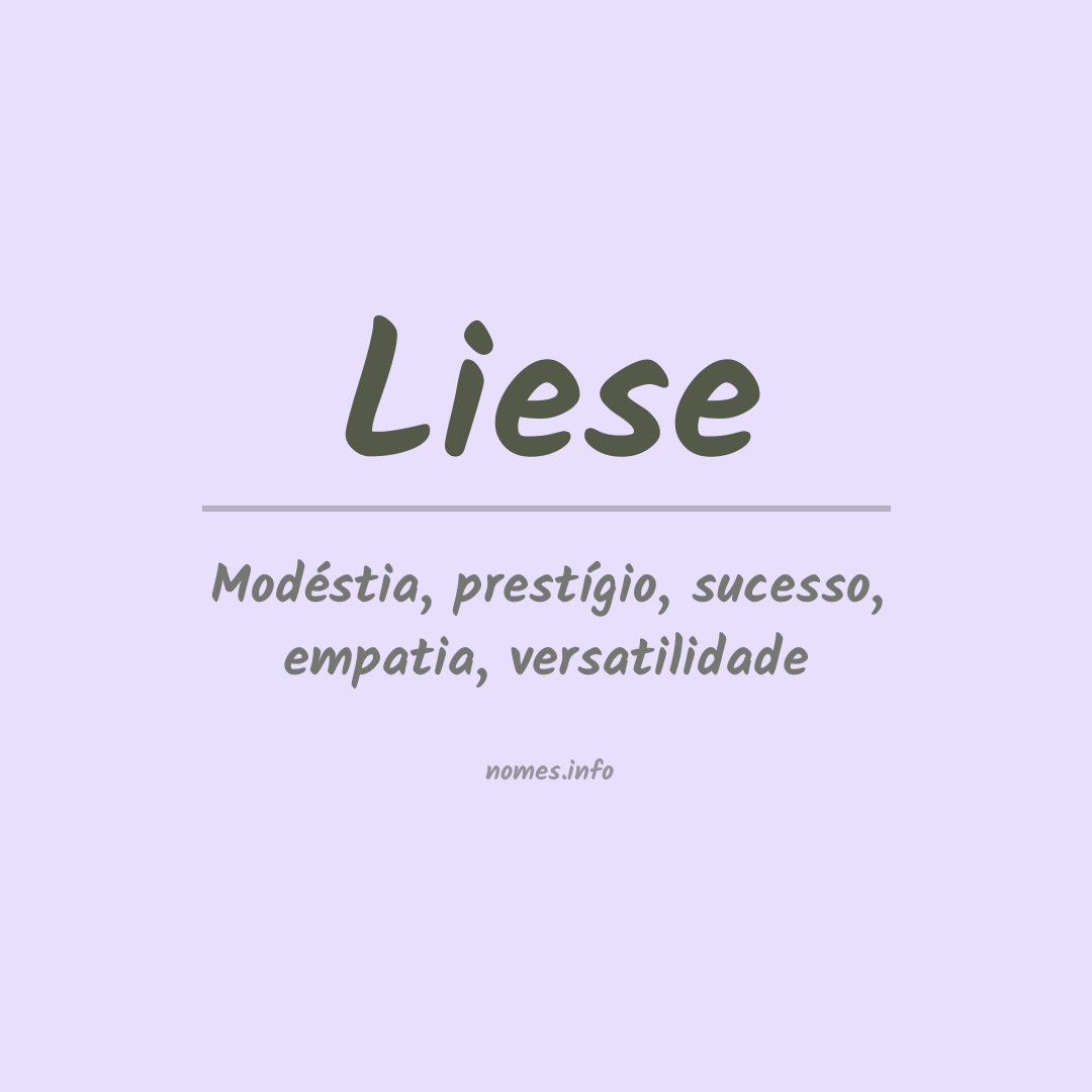 Significado do nome Liese