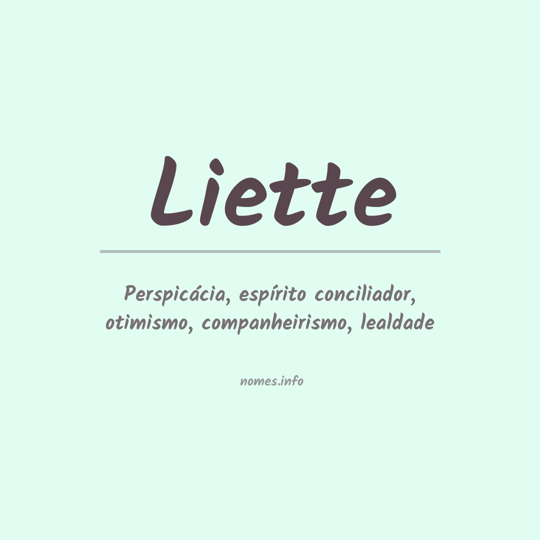 Significado do nome Liette