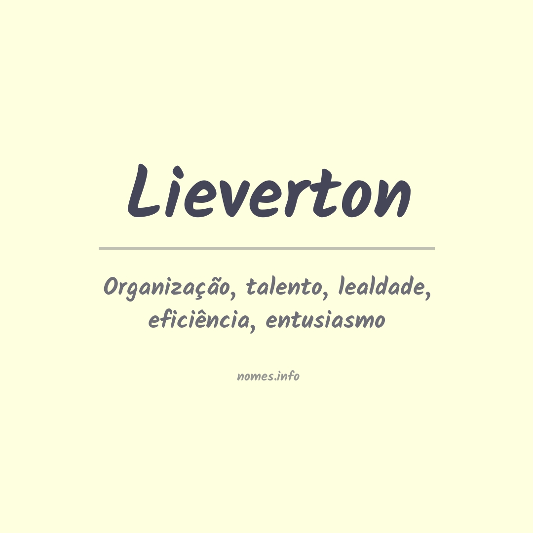 Significado do nome Lieverton