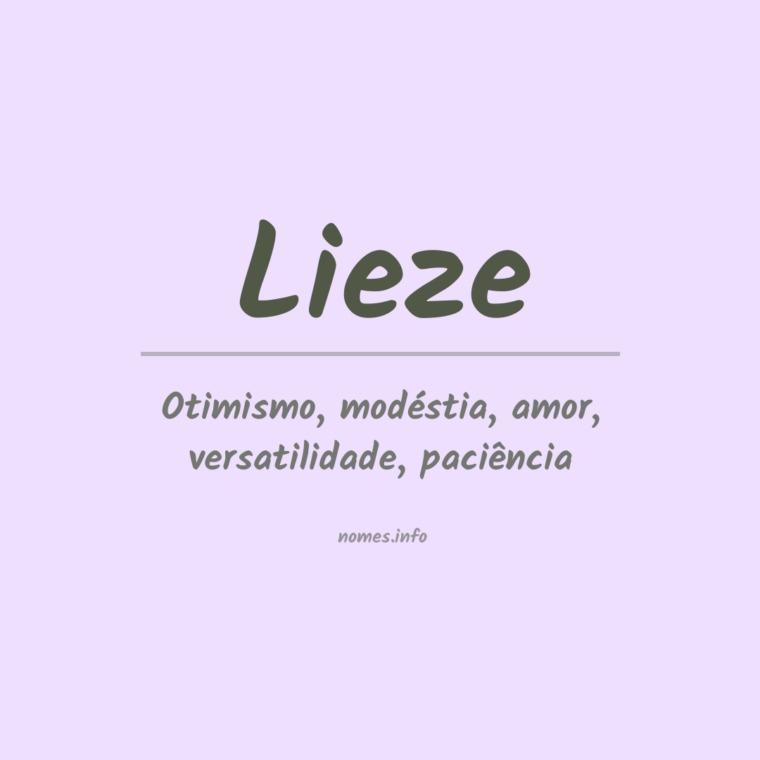 Significado do nome Lieze