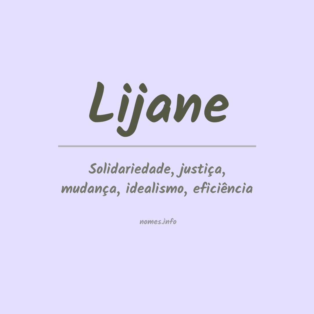 Significado do nome Lijane