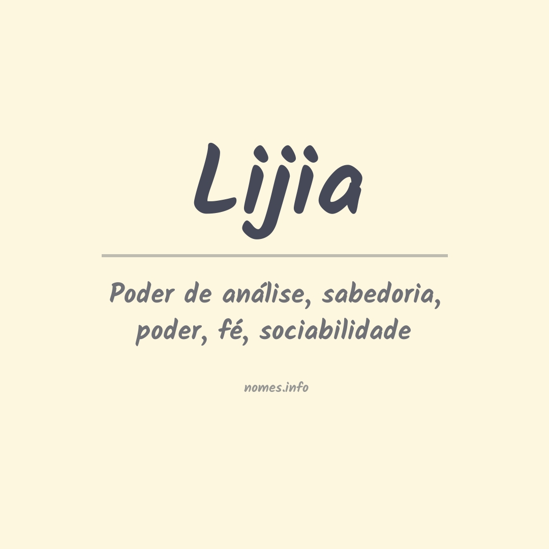 Significado do nome Lijia