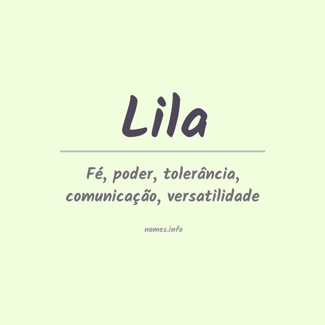Significado do nome Lila