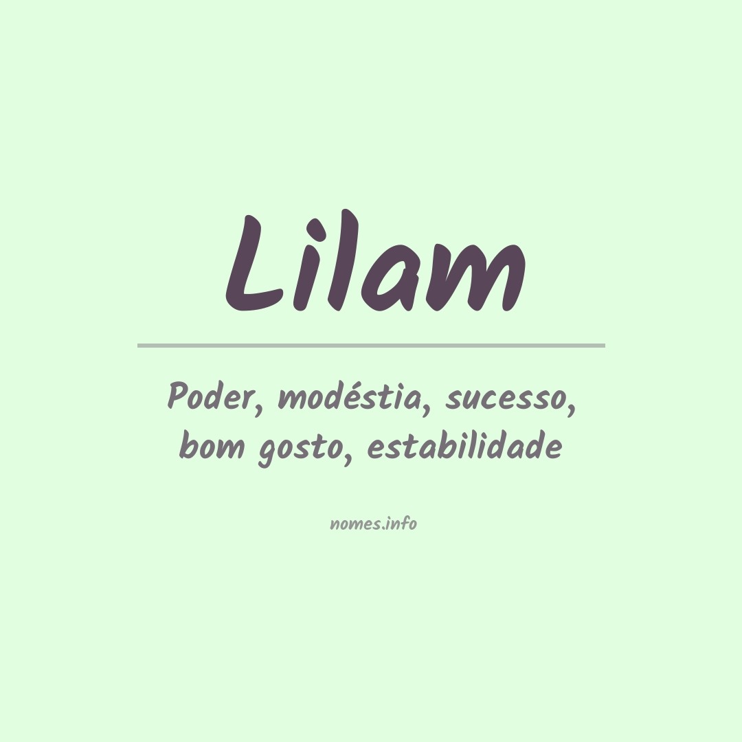 Significado do nome Lilam