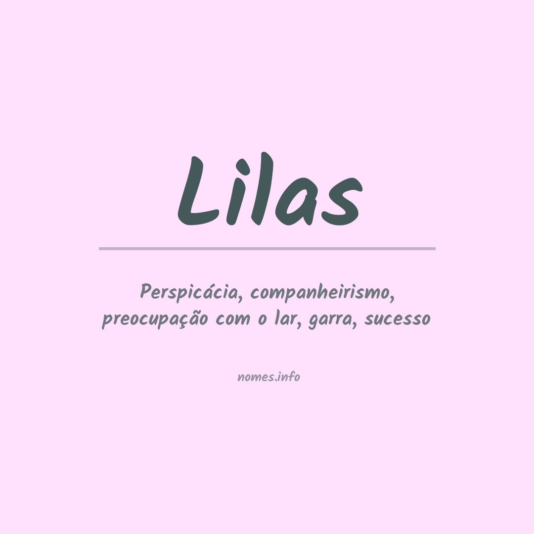Significado do nome Lilas