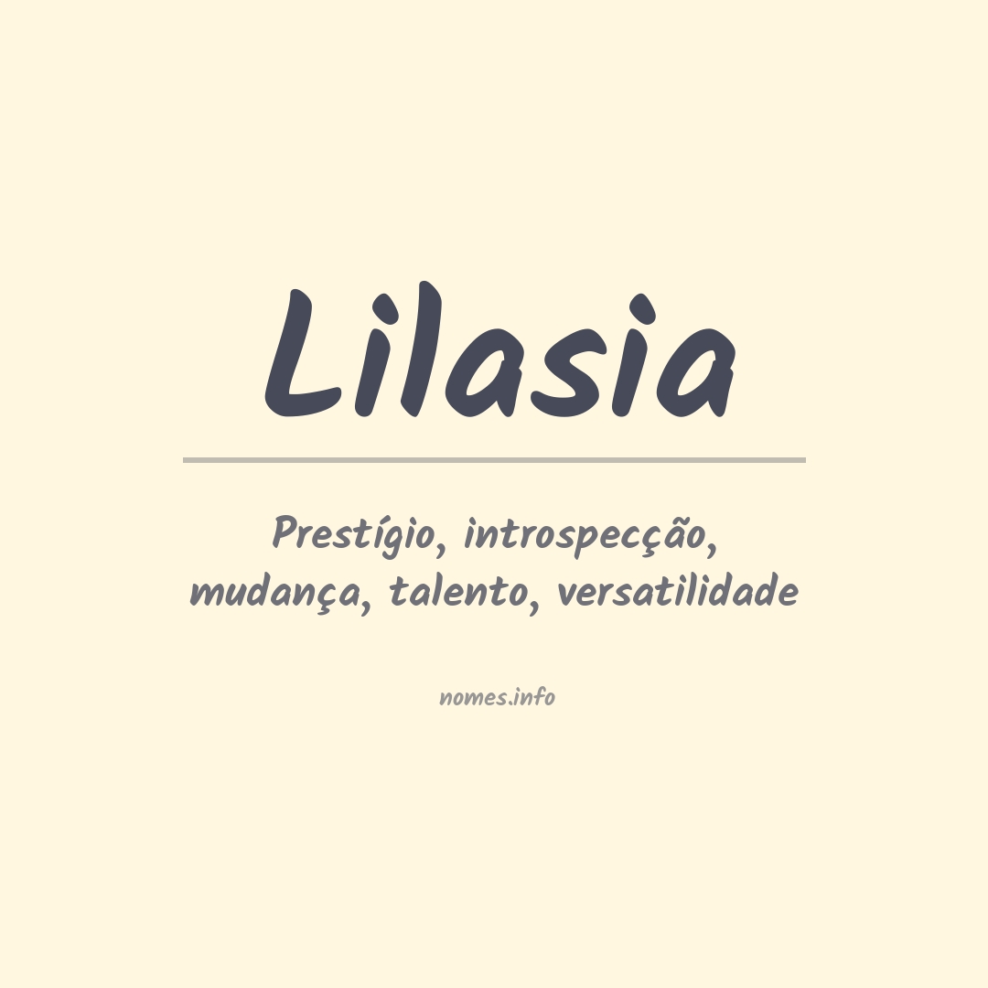 Significado do nome Lilasia