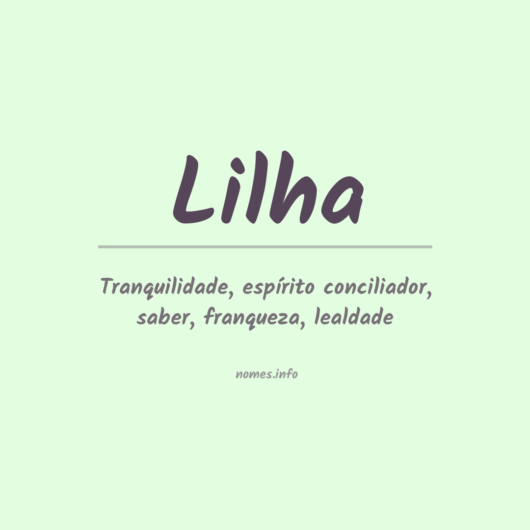 Significado do nome Lilha