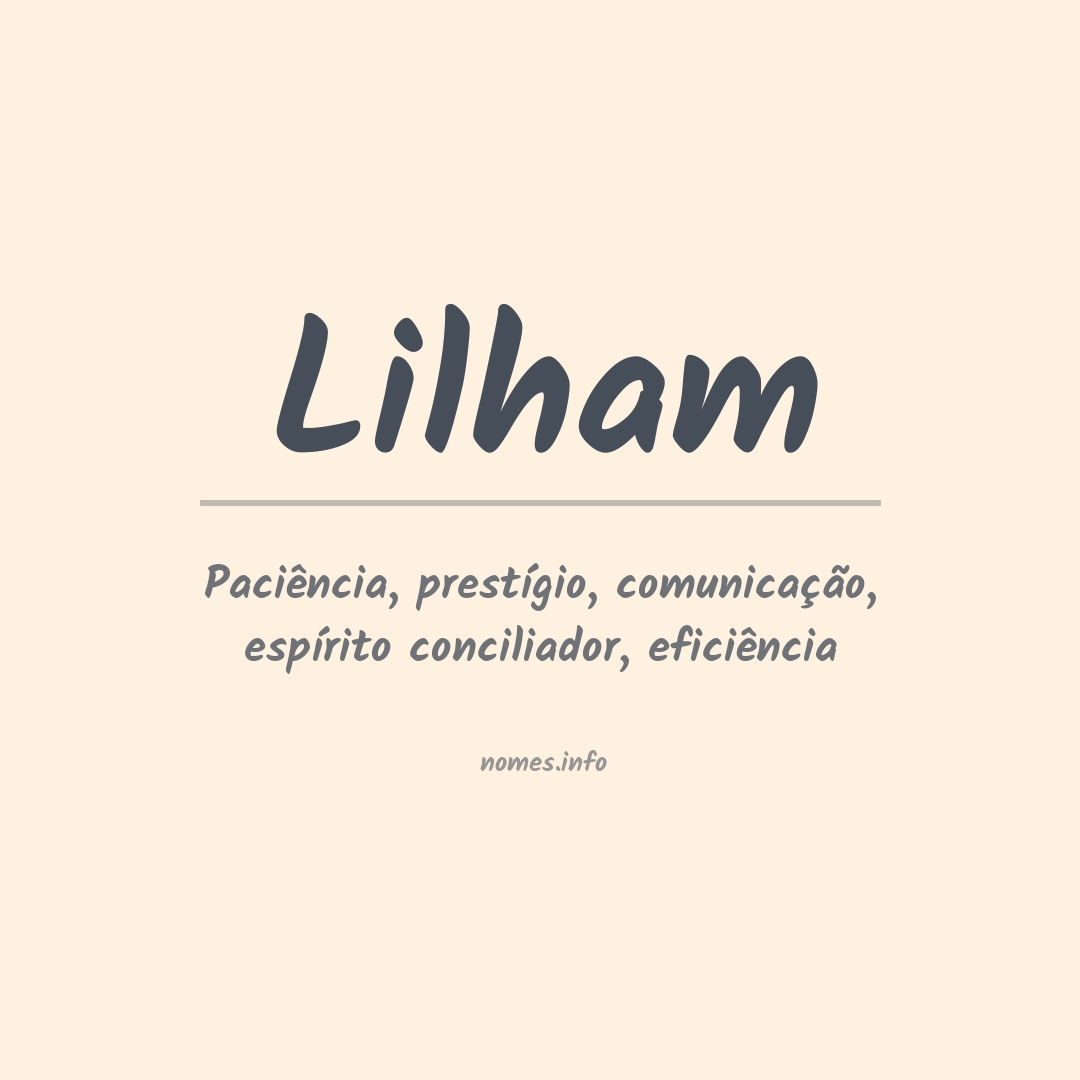 Significado do nome Lilham