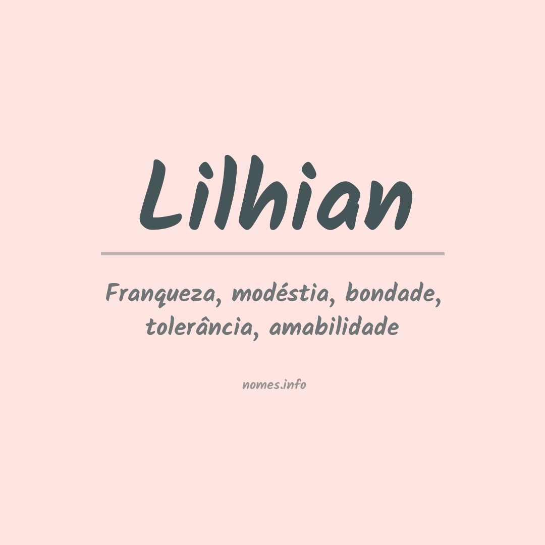 Significado do nome Lilhian