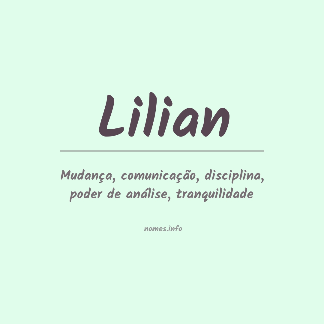 Significado do nome Lilian