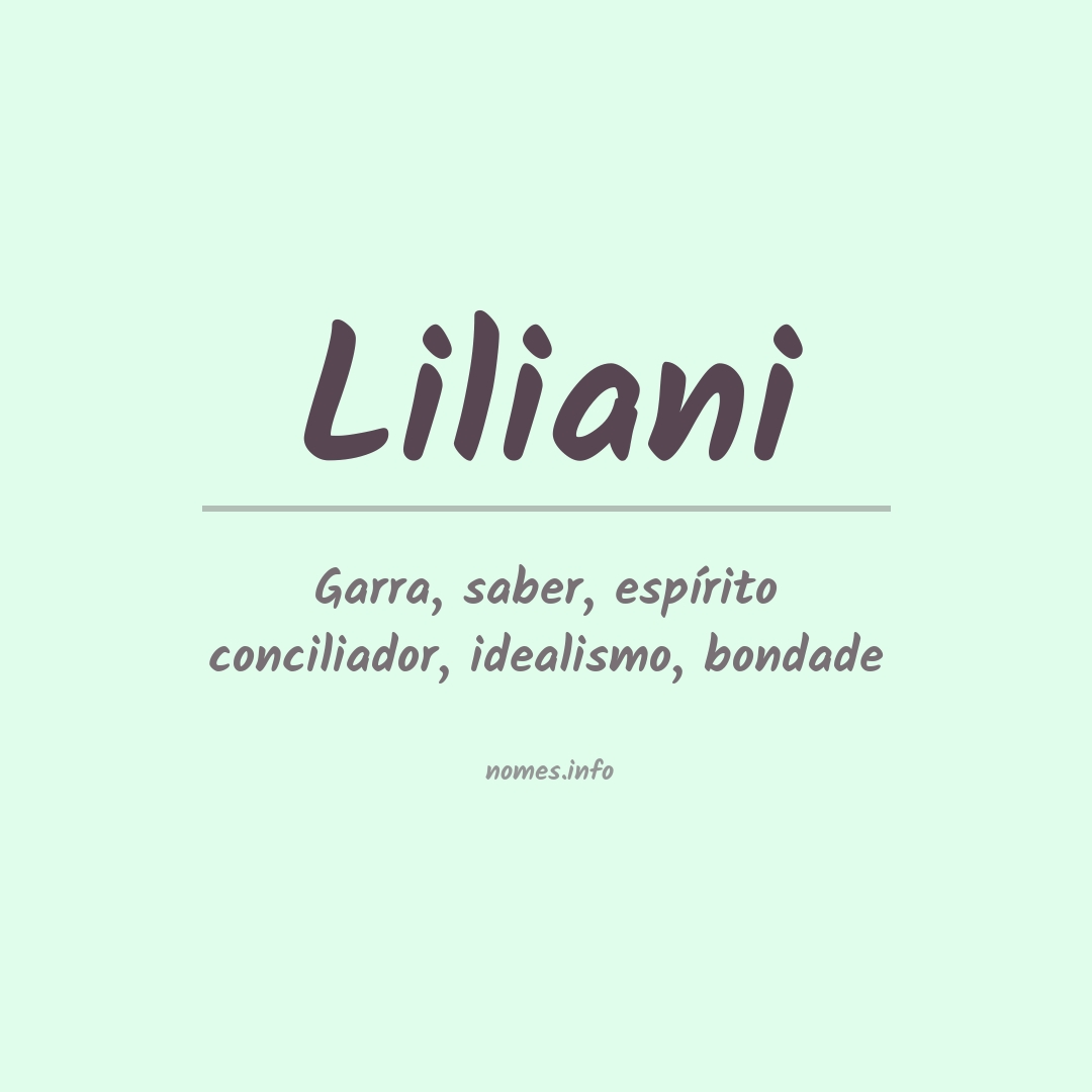 Significado do nome Liliani