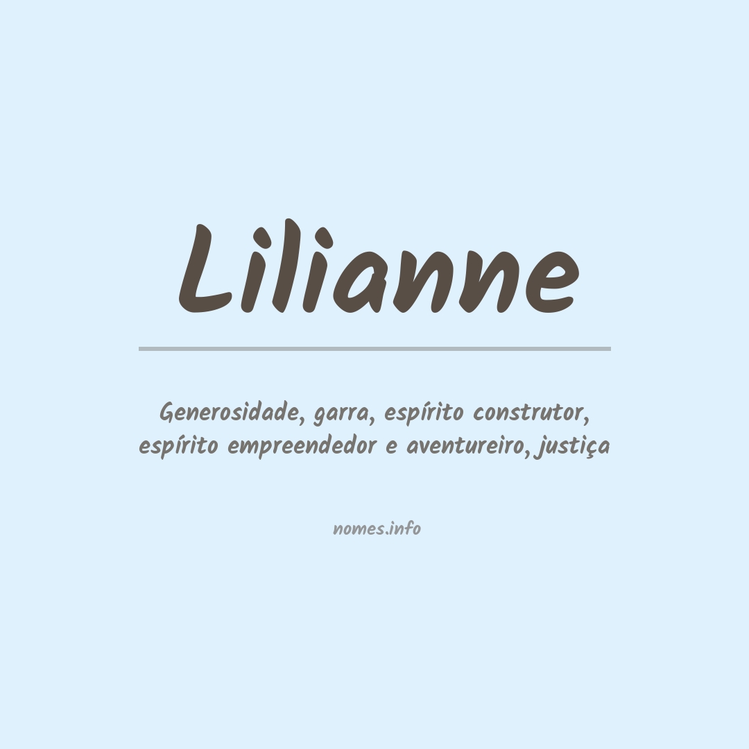 Significado do nome Lilianne