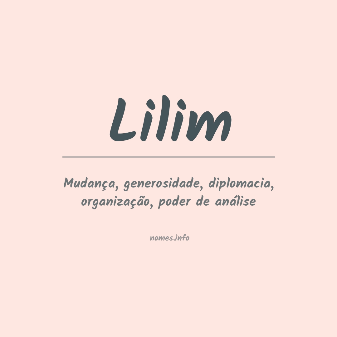 Significado do nome Lilim