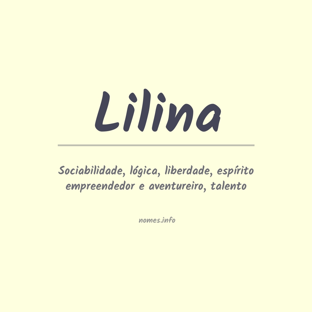 Significado do nome Lilina