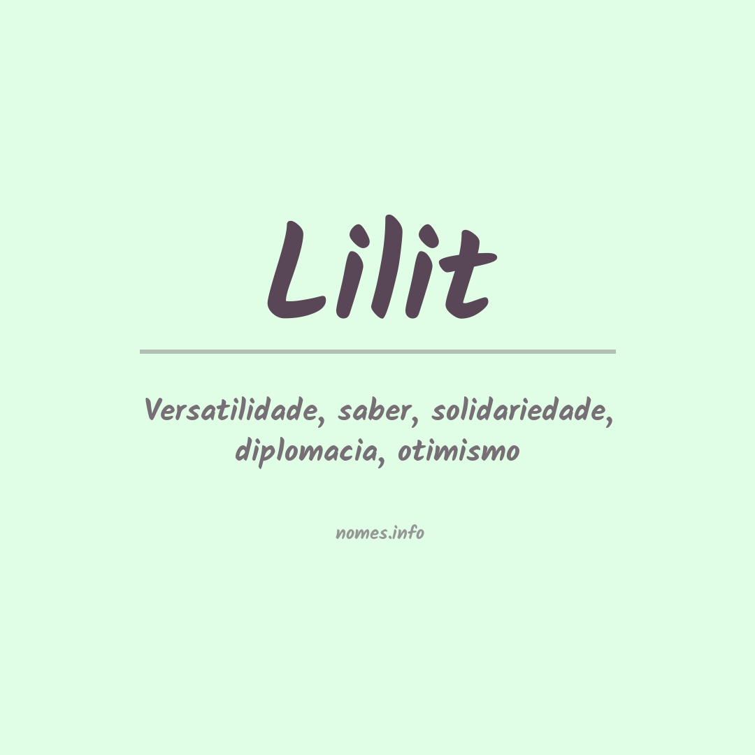 Significado do nome Lilit