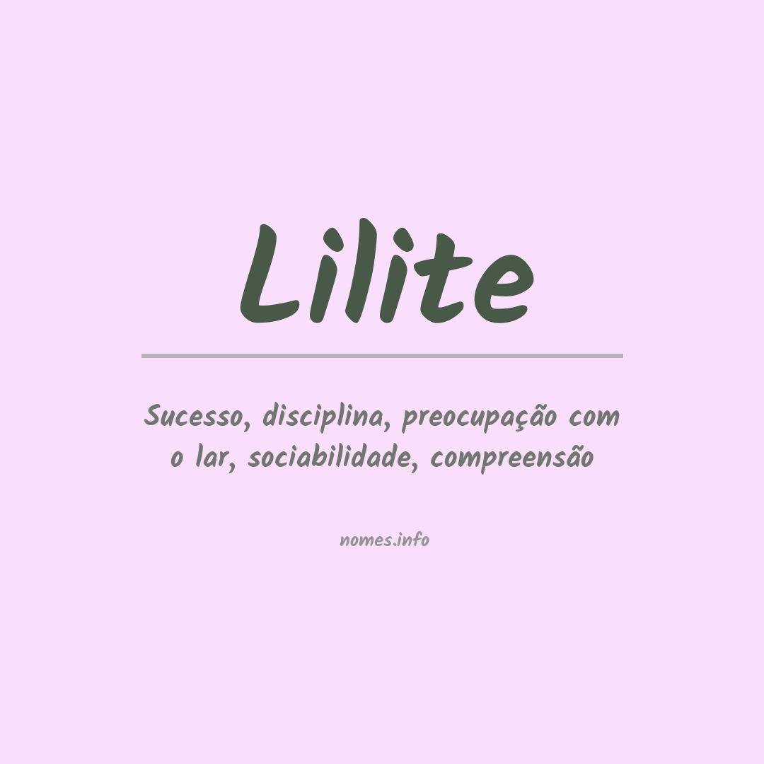 Significado do nome Lilite