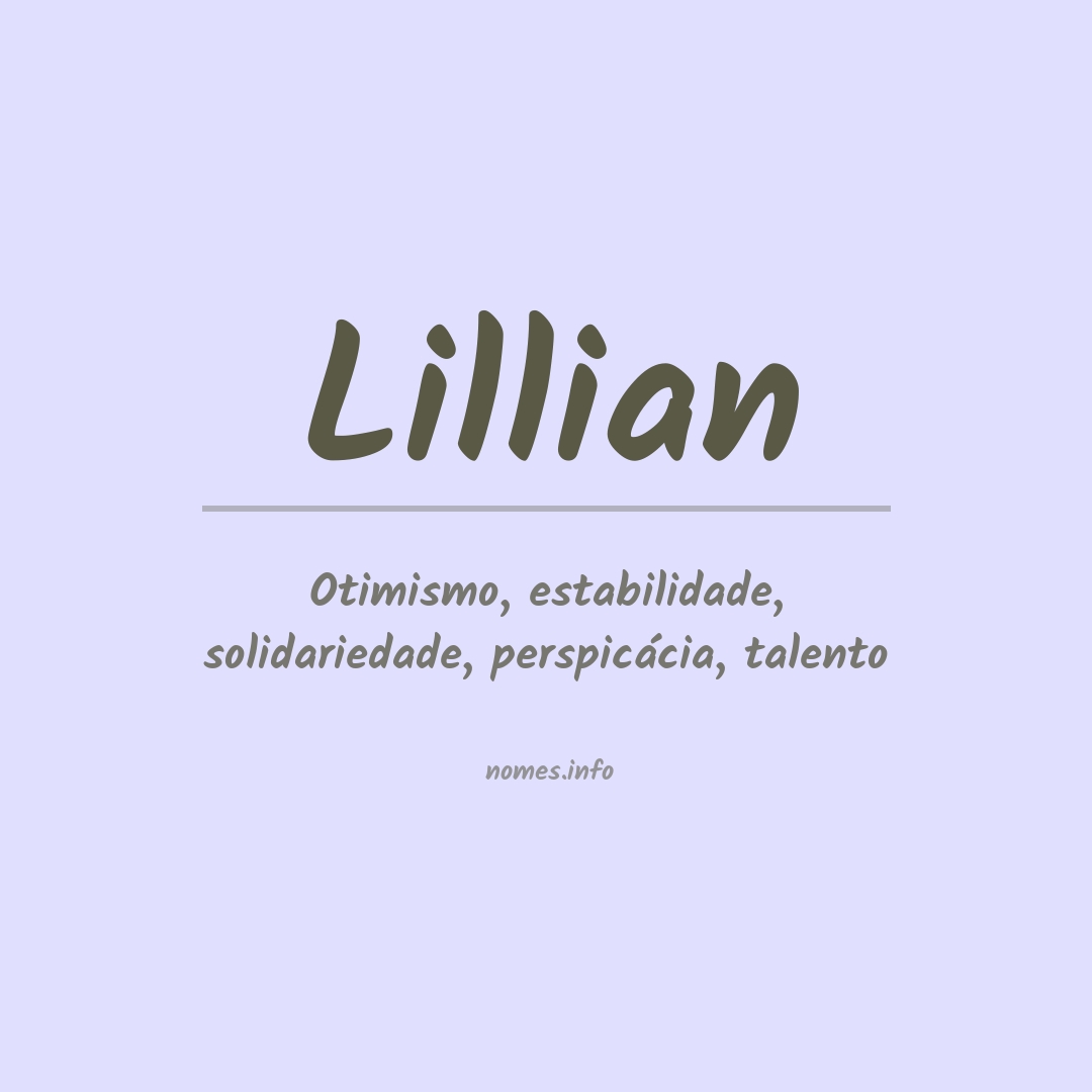 Significado do nome Lillian
