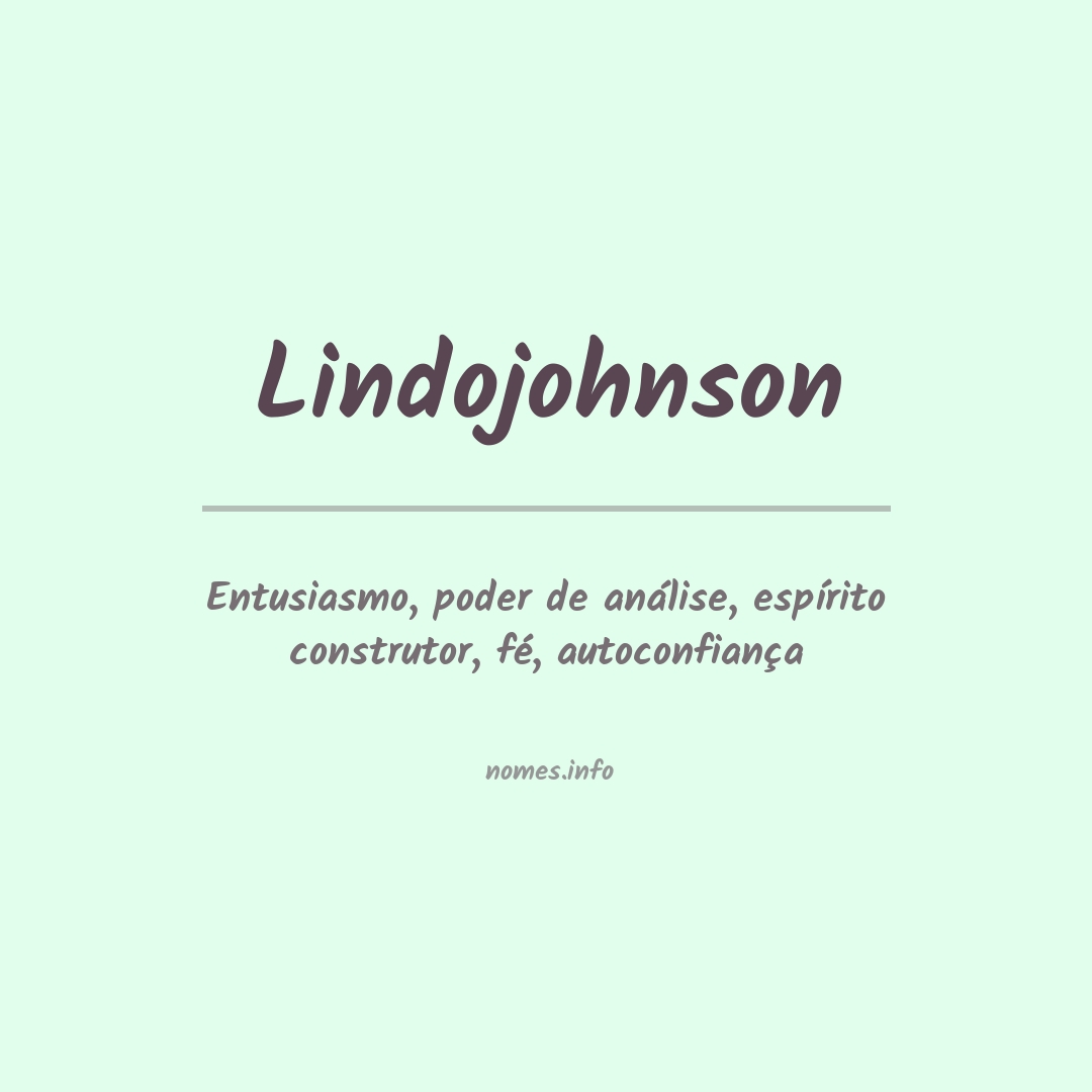 Significado do nome Lindojohnson