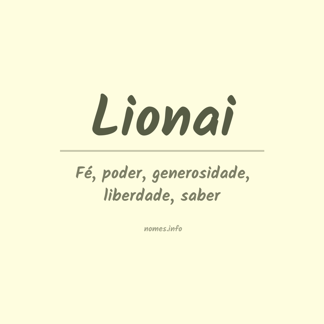 Significado do nome Lionai