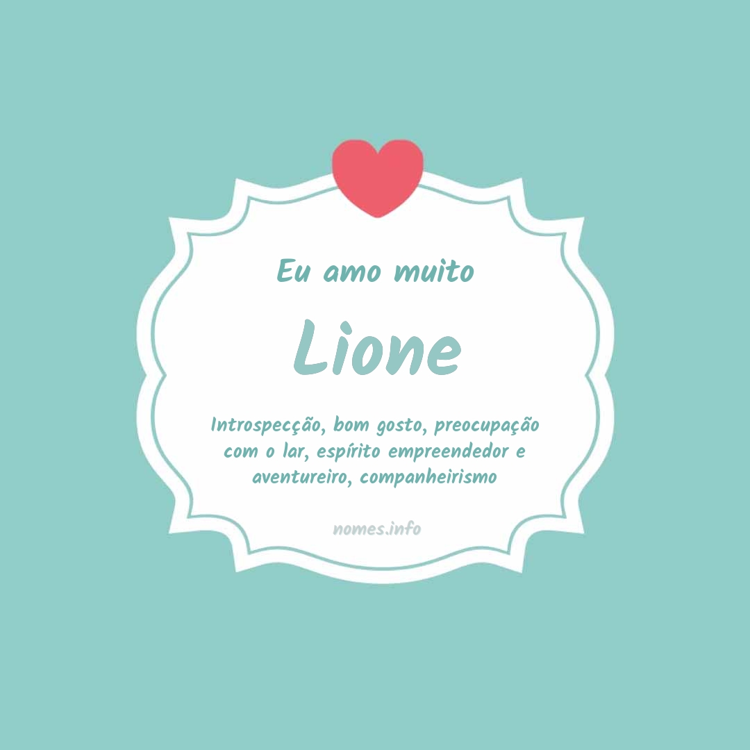 Eu amo muito Lione