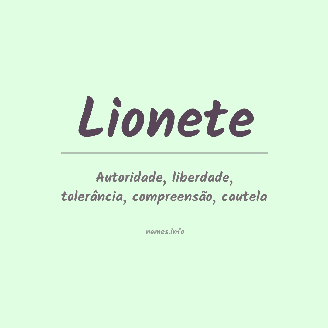Significado do nome Lionete