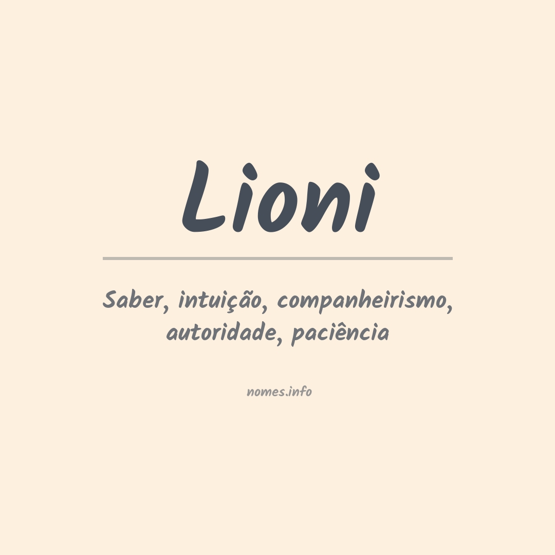 Significado do nome Lioni
