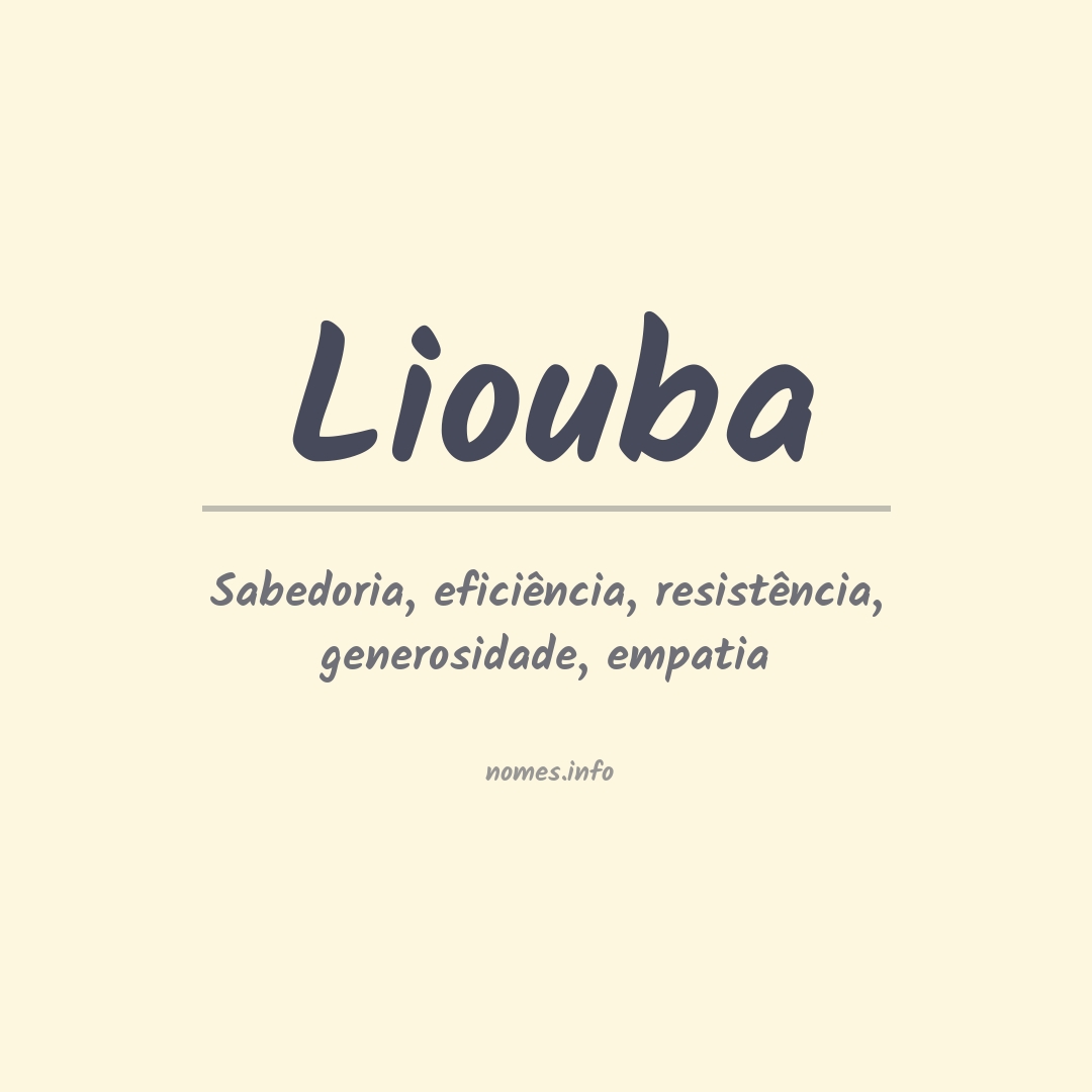 Significado do nome Liouba