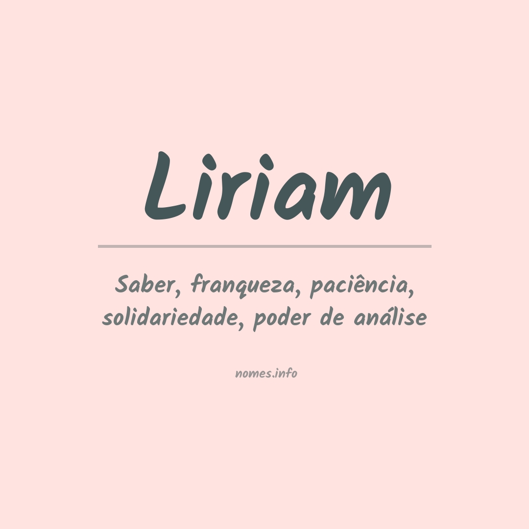 Significado do nome Liriam