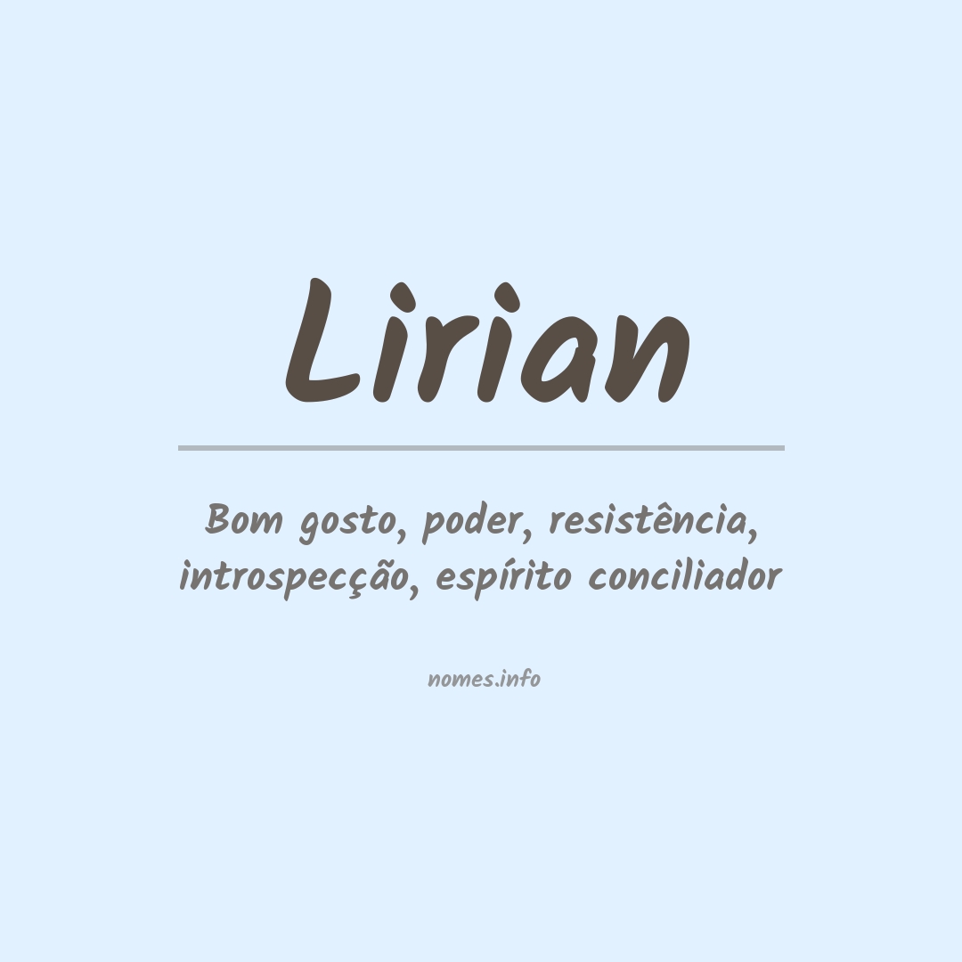 Significado do nome Lirian