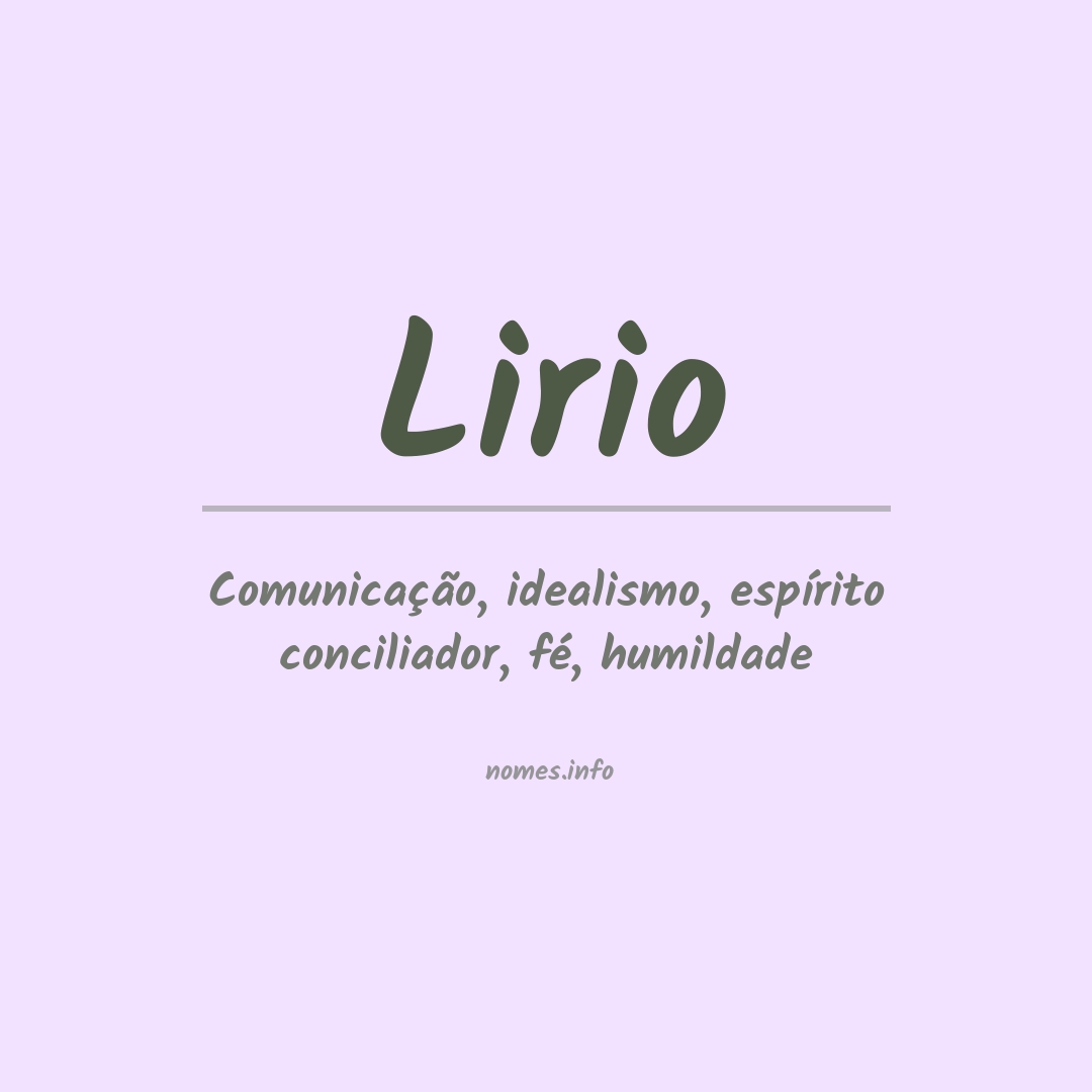 Significado do nome Lirio