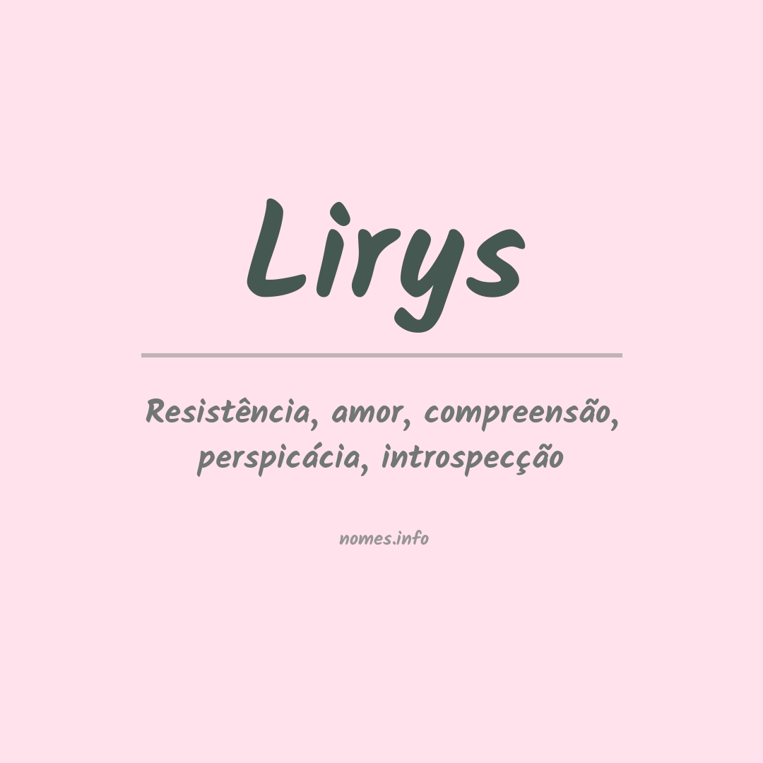 Significado do nome Lirys