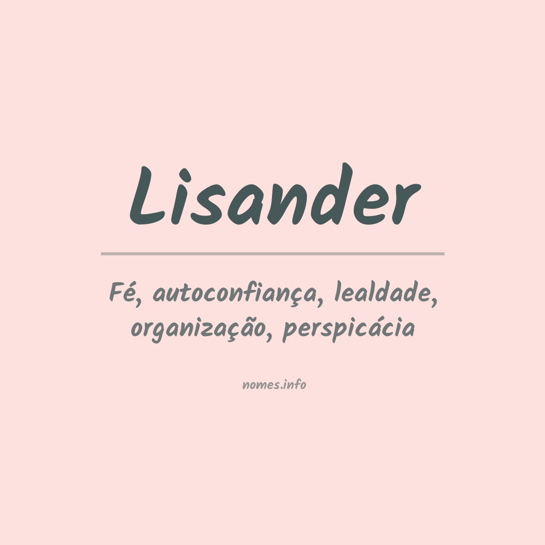 Significado do nome Lisander