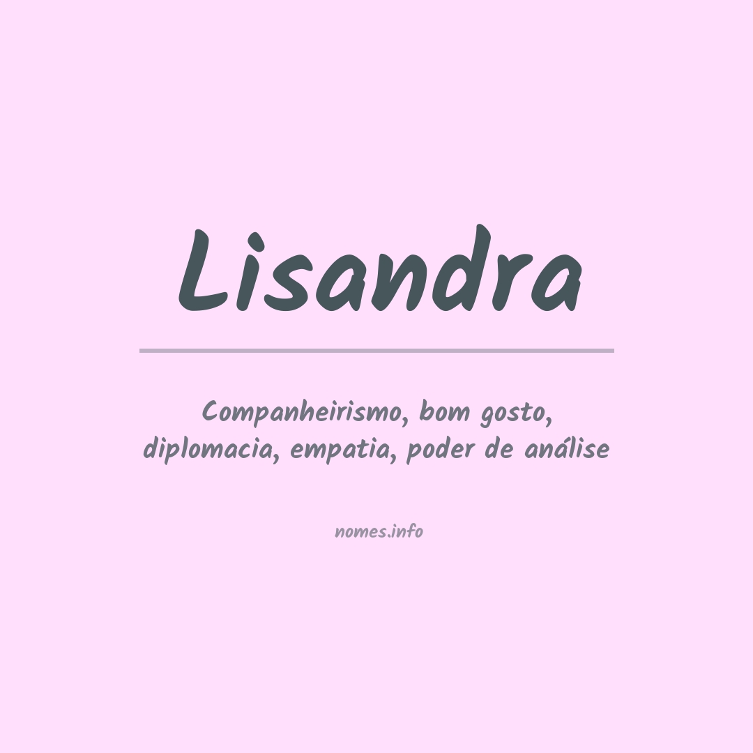 Significado do nome Lisandra