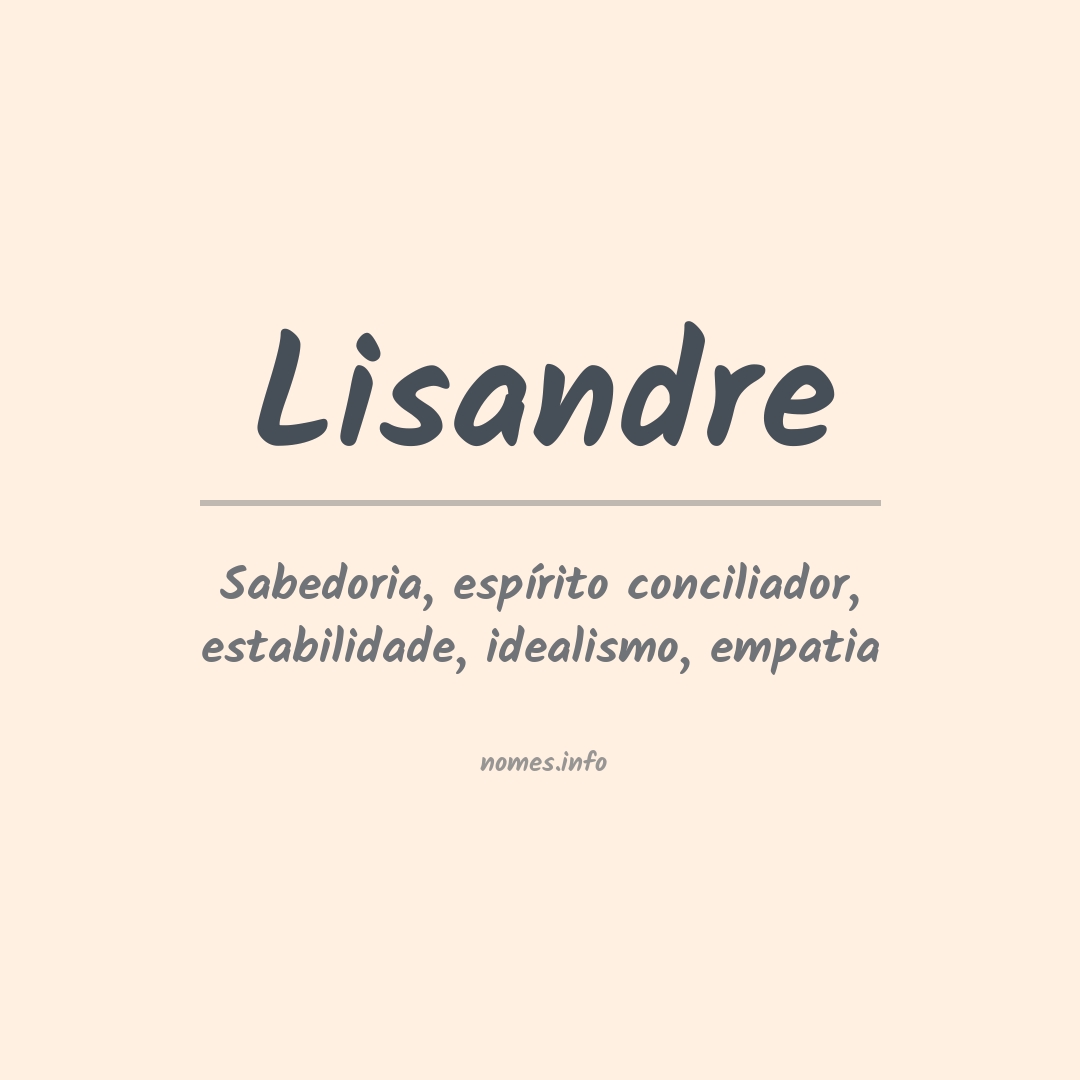 Significado do nome Lisandre Significado do nome Lisandre