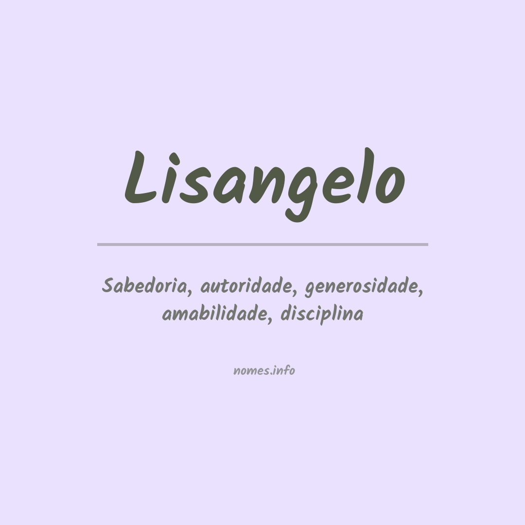 Significado do nome Lisangelo