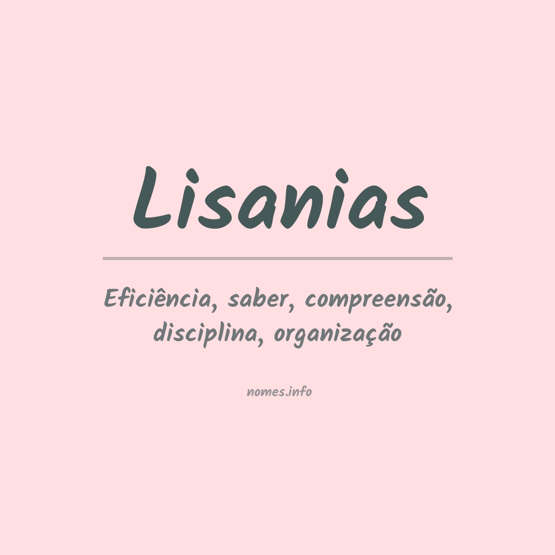 Significado do nome Lisanias
