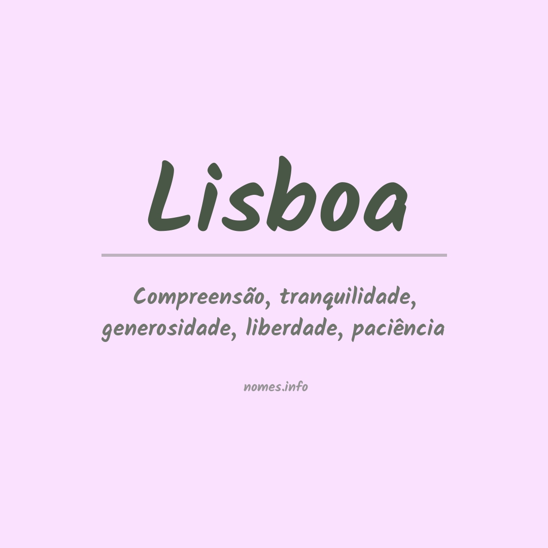 Significado do nome Lisboa