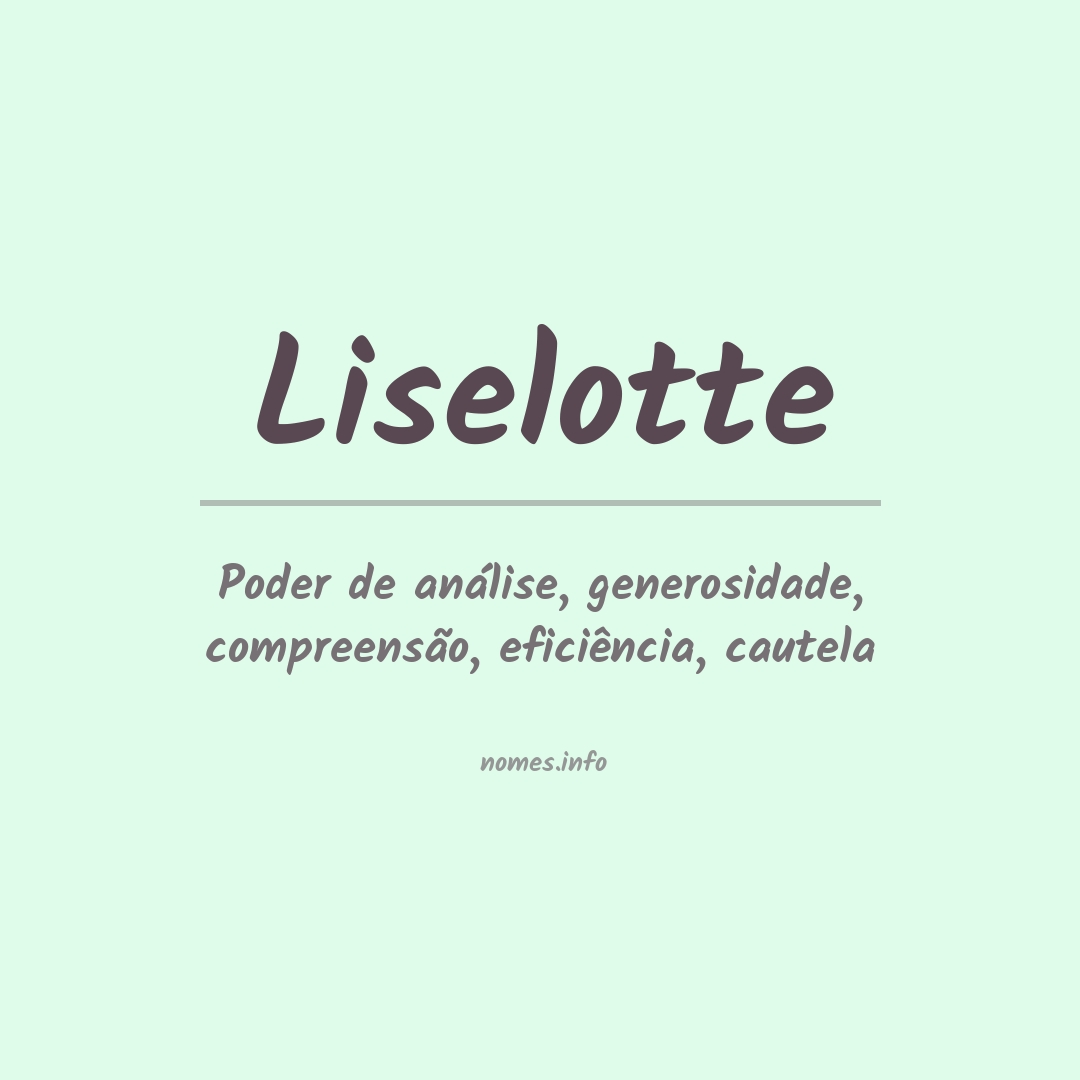Significado do nome Liselotte